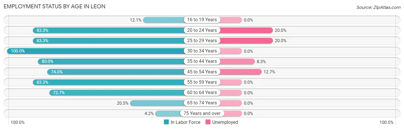 Employment Status by Age in Leon