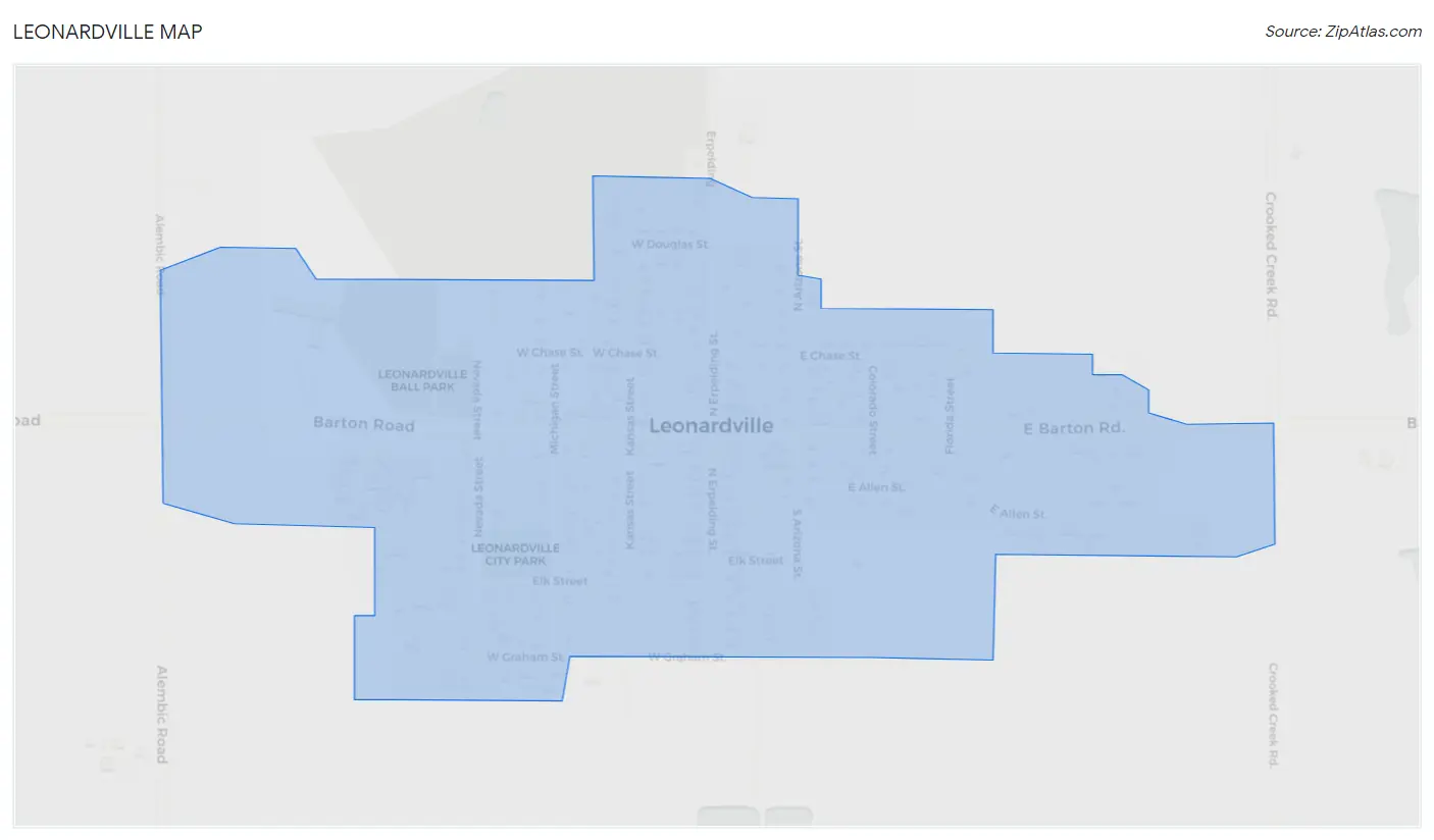 Leonardville Map