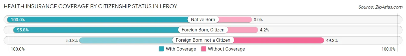 Health Insurance Coverage by Citizenship Status in LeRoy