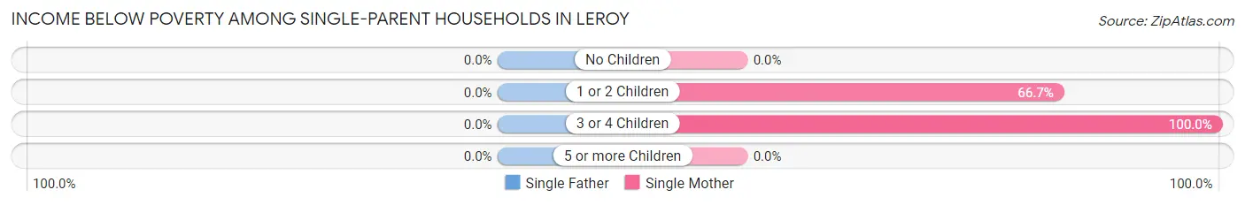 Income Below Poverty Among Single-Parent Households in LeRoy