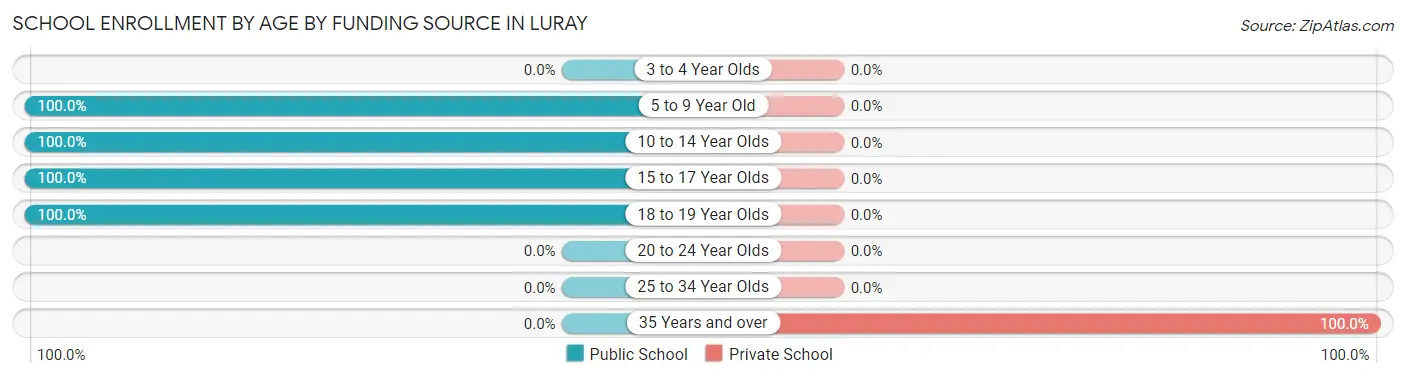 School Enrollment by Age by Funding Source in Luray