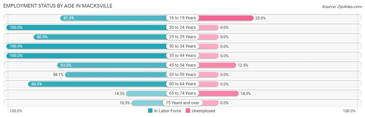Employment Status by Age in Macksville