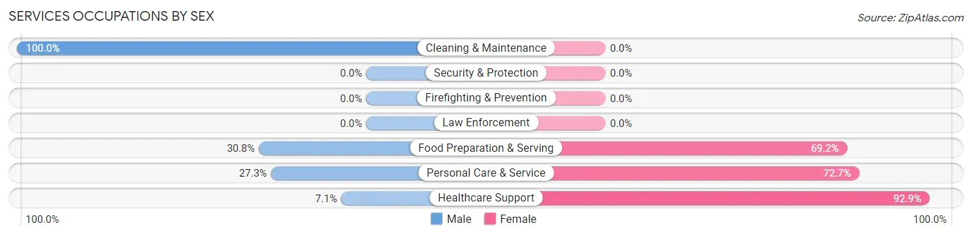 Services Occupations by Sex in Madison