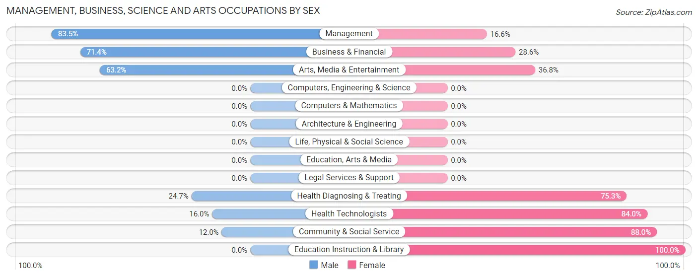 Management, Business, Science and Arts Occupations by Sex in Meade