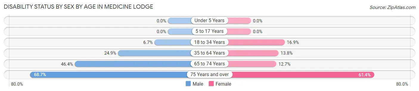 Disability Status by Sex by Age in Medicine Lodge