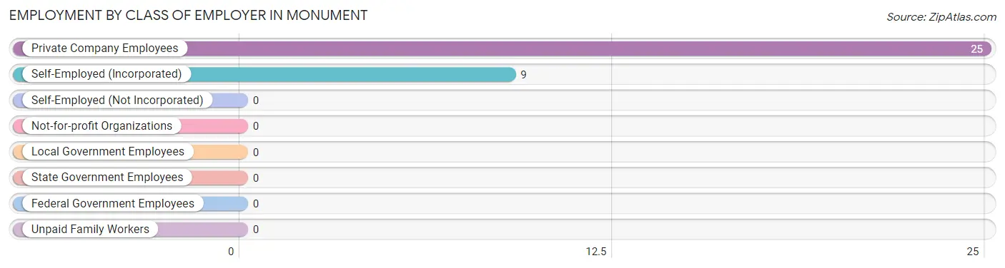 Employment by Class of Employer in Monument