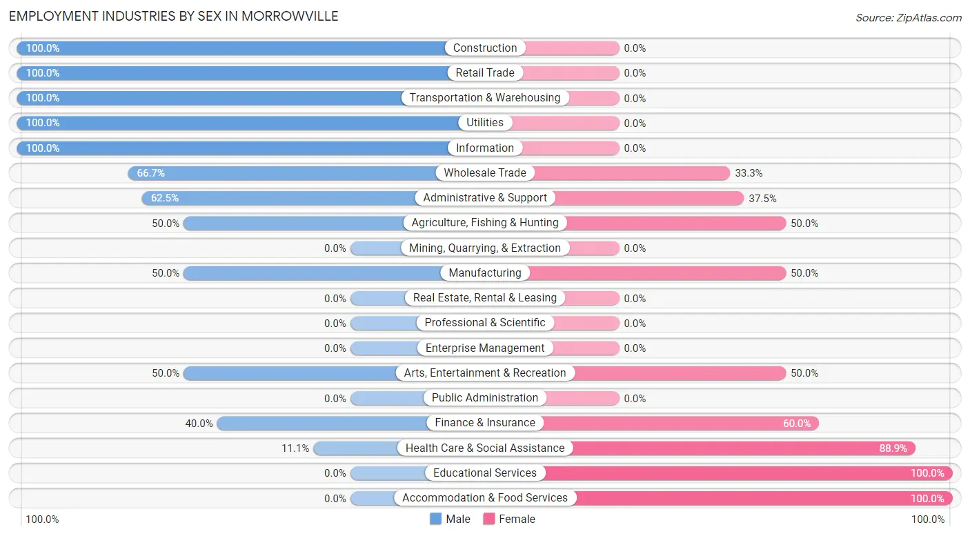 Employment Industries by Sex in Morrowville