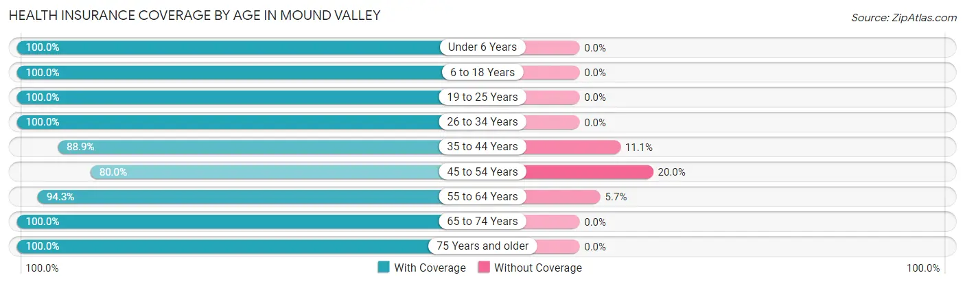 Health Insurance Coverage by Age in Mound Valley
