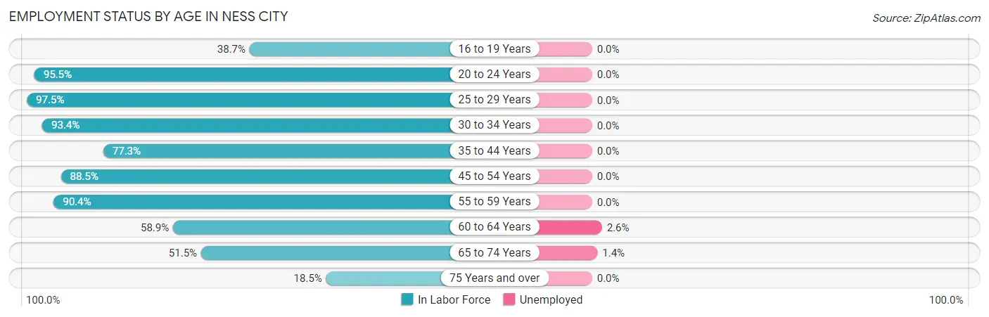 Employment Status by Age in Ness City