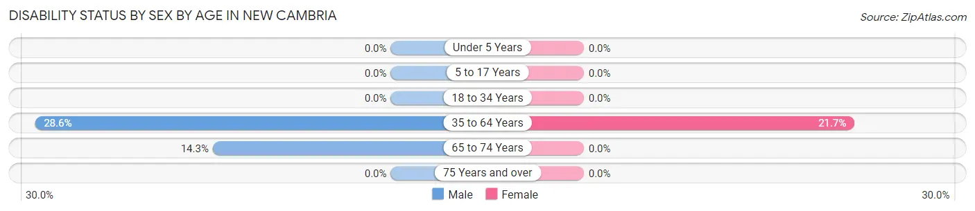 Disability Status by Sex by Age in New Cambria
