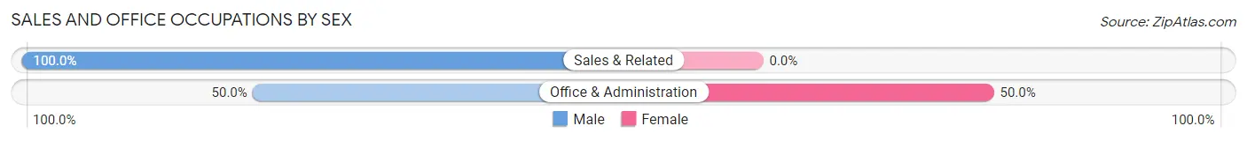 Sales and Office Occupations by Sex in New Cambria