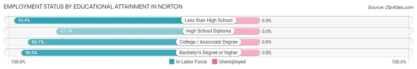 Employment Status by Educational Attainment in Norton