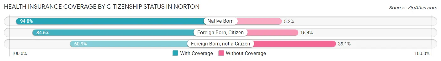 Health Insurance Coverage by Citizenship Status in Norton