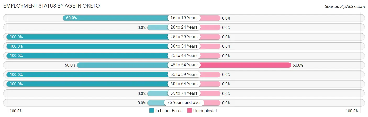 Employment Status by Age in Oketo