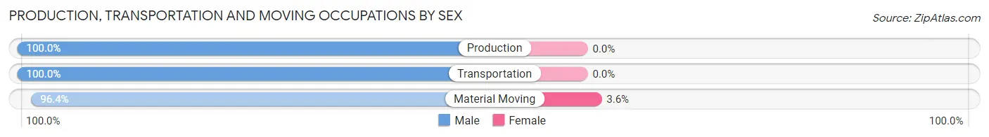 Production, Transportation and Moving Occupations by Sex in Oketo