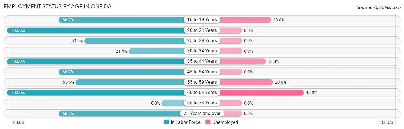 Employment Status by Age in Oneida