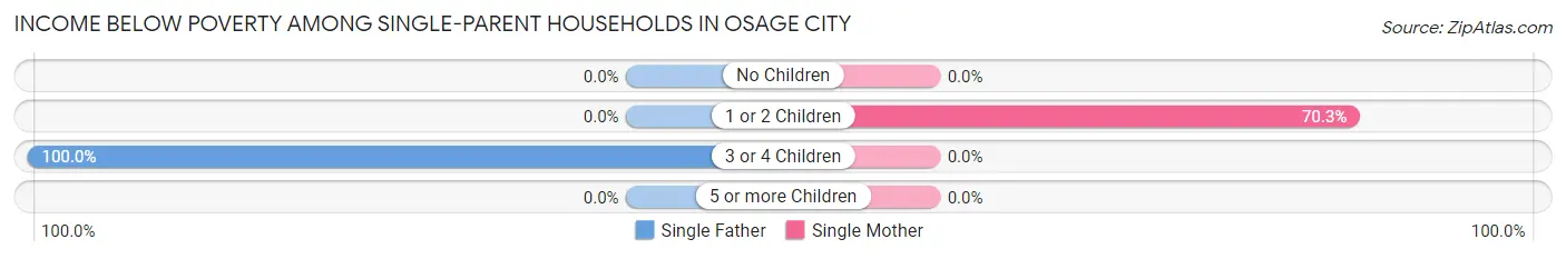 Income Below Poverty Among Single-Parent Households in Osage City