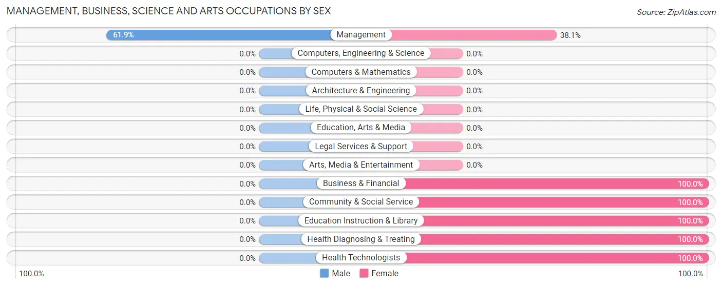 Management, Business, Science and Arts Occupations by Sex in Palco