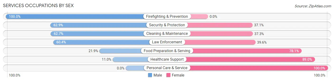 Services Occupations by Sex in Parsons