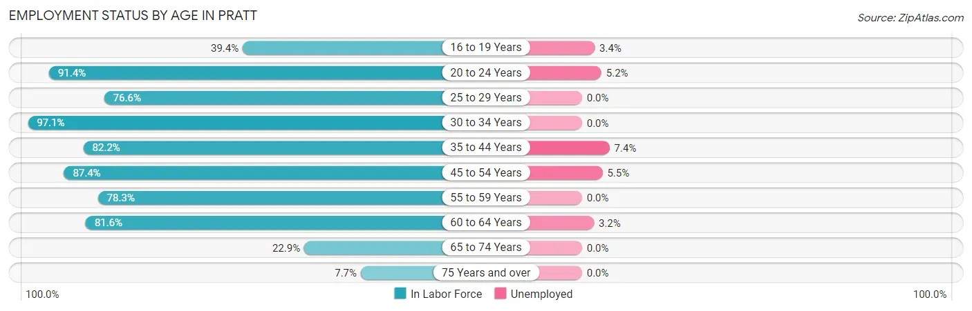 Employment Status by Age in Pratt