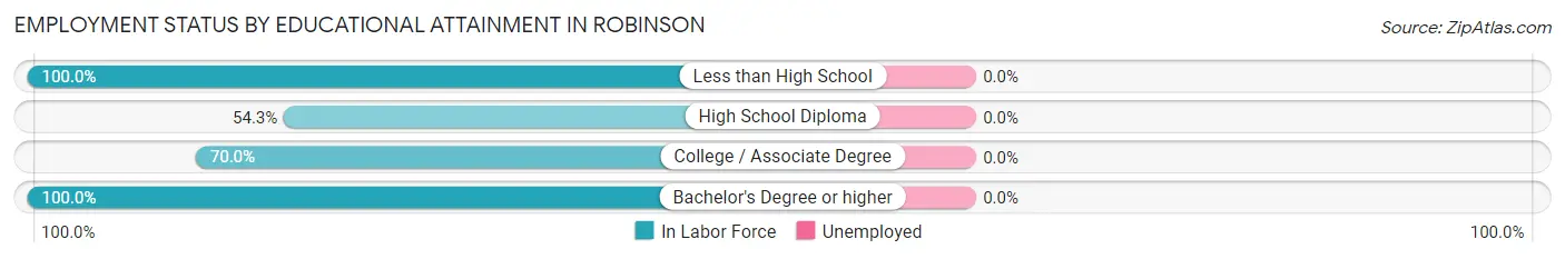 Employment Status by Educational Attainment in Robinson
