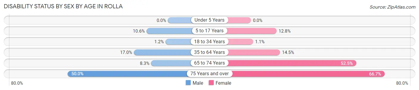 Disability Status by Sex by Age in Rolla