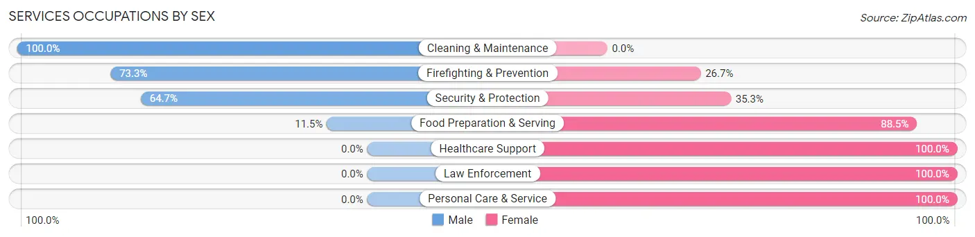 Services Occupations by Sex in Rossville
