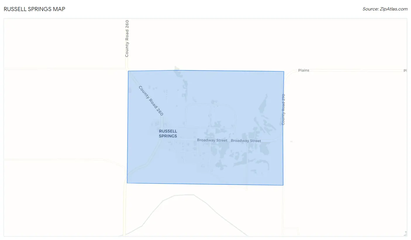 Russell Springs Map