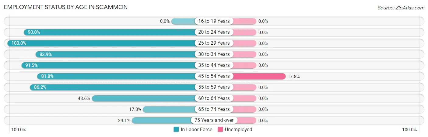 Employment Status by Age in Scammon