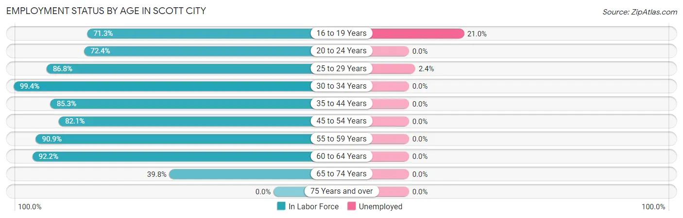 Employment Status by Age in Scott City