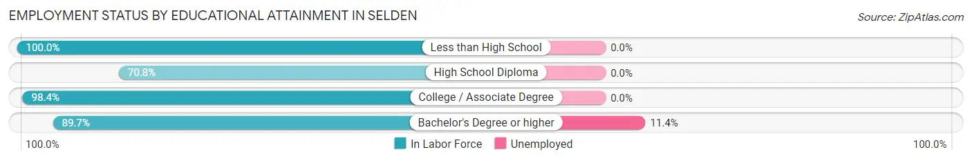 Employment Status by Educational Attainment in Selden