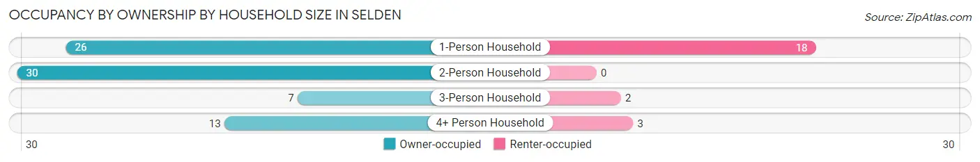 Occupancy by Ownership by Household Size in Selden