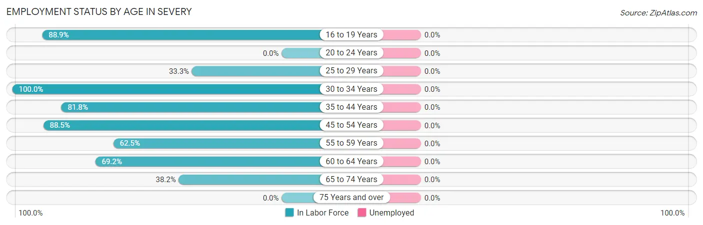 Employment Status by Age in Severy