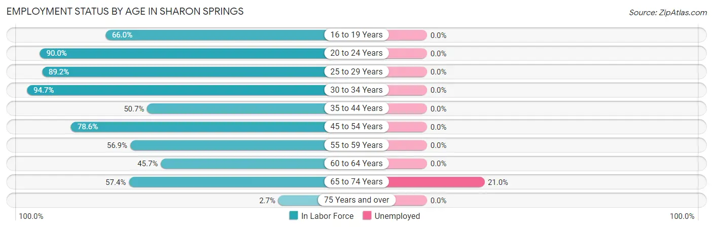 Employment Status by Age in Sharon Springs