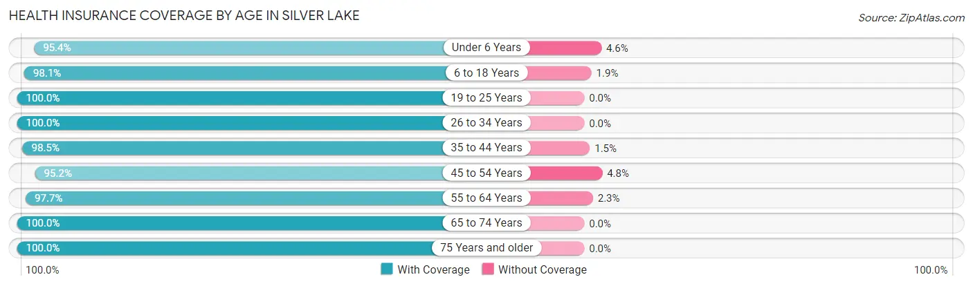 Health Insurance Coverage by Age in Silver Lake