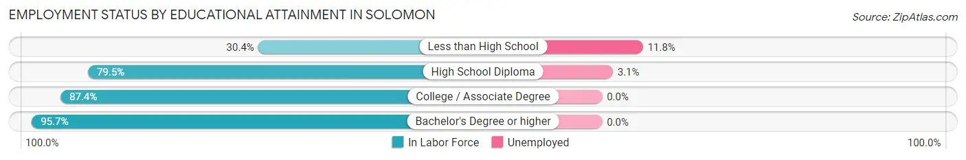 Employment Status by Educational Attainment in Solomon