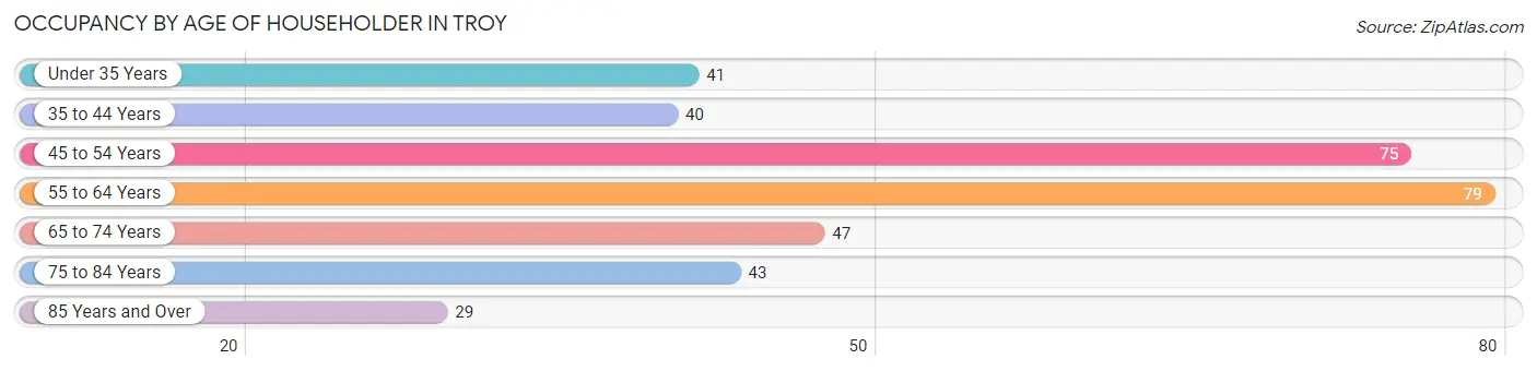 Occupancy by Age of Householder in Troy