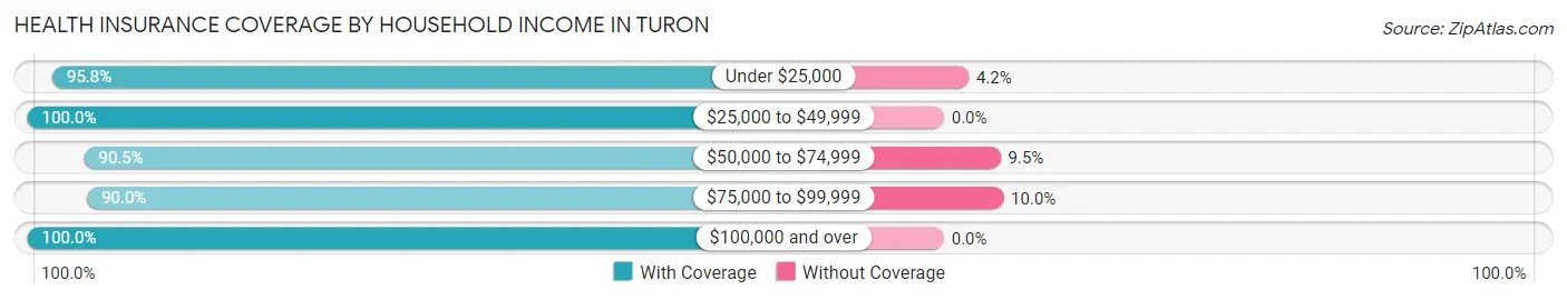 Health Insurance Coverage by Household Income in Turon