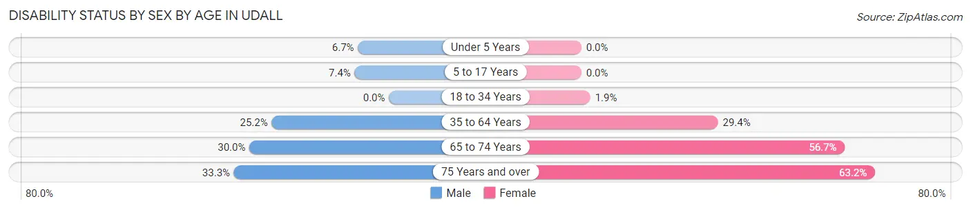 Disability Status by Sex by Age in Udall
