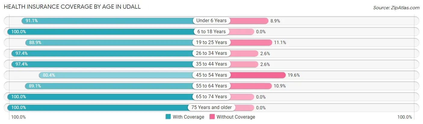 Health Insurance Coverage by Age in Udall