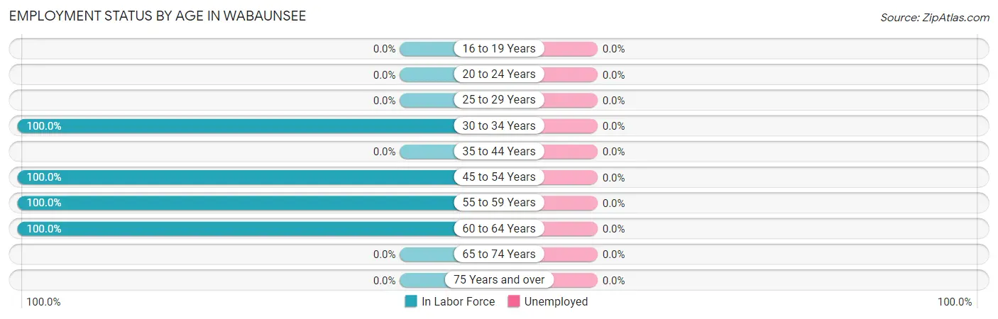 Employment Status by Age in Wabaunsee