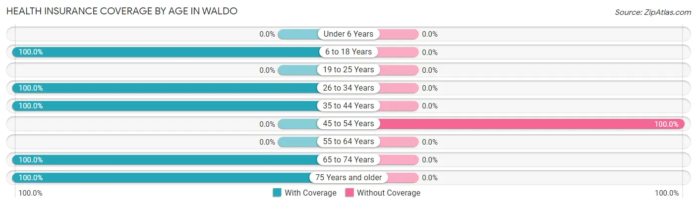 Health Insurance Coverage by Age in Waldo