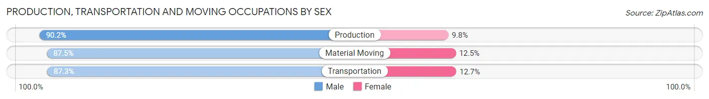 Production, Transportation and Moving Occupations by Sex in Wellsville