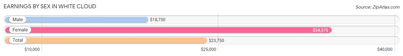 Earnings by Sex in White Cloud