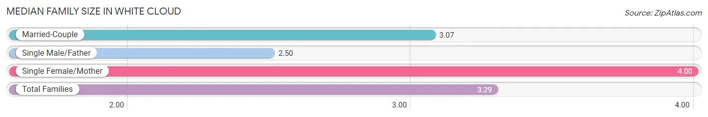 Median Family Size in White Cloud