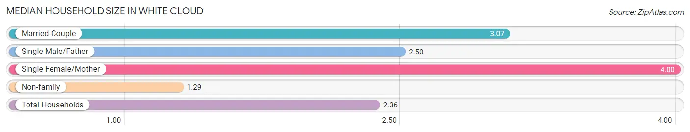 Median Household Size in White Cloud