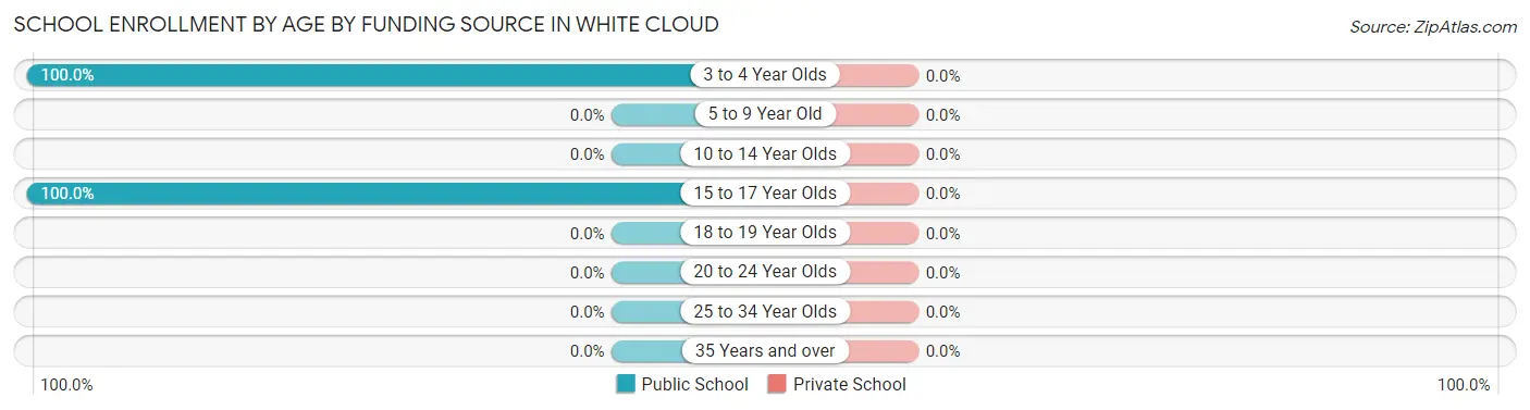 School Enrollment by Age by Funding Source in White Cloud