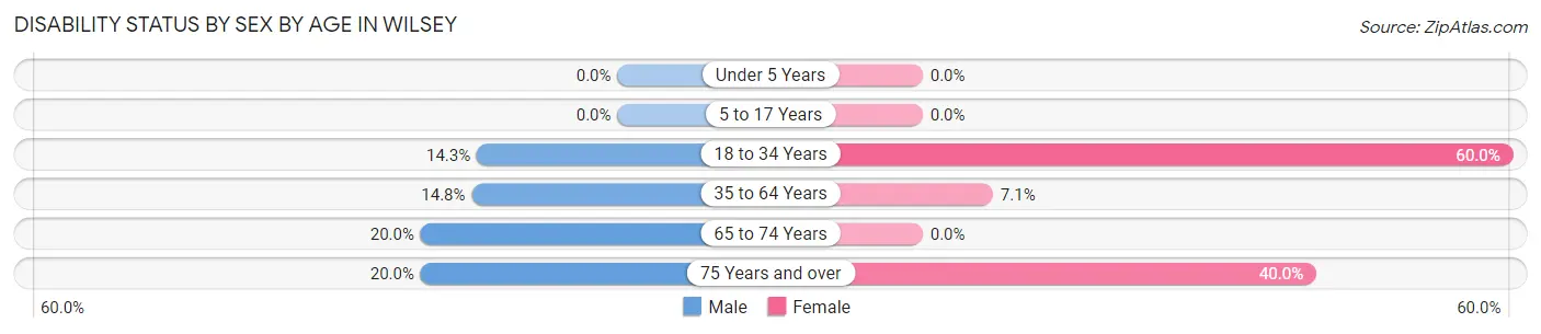 Disability Status by Sex by Age in Wilsey