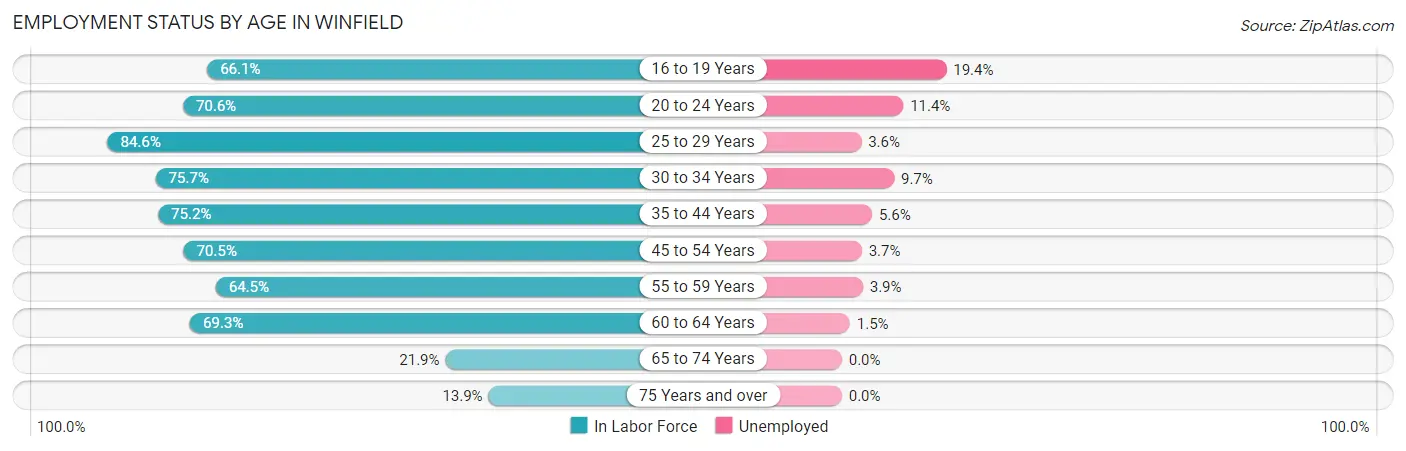 Employment Status by Age in Winfield