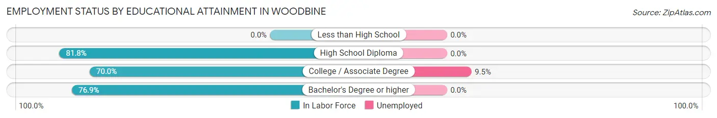 Employment Status by Educational Attainment in Woodbine